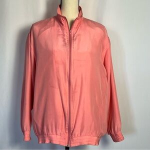 WinterSilks Pink Bomber Jacket in Luxurious 100% Silk